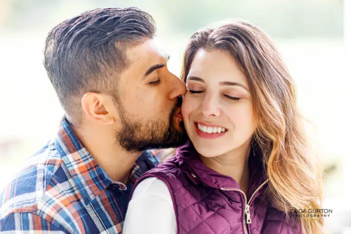 romantic couple outdoor engagement photography