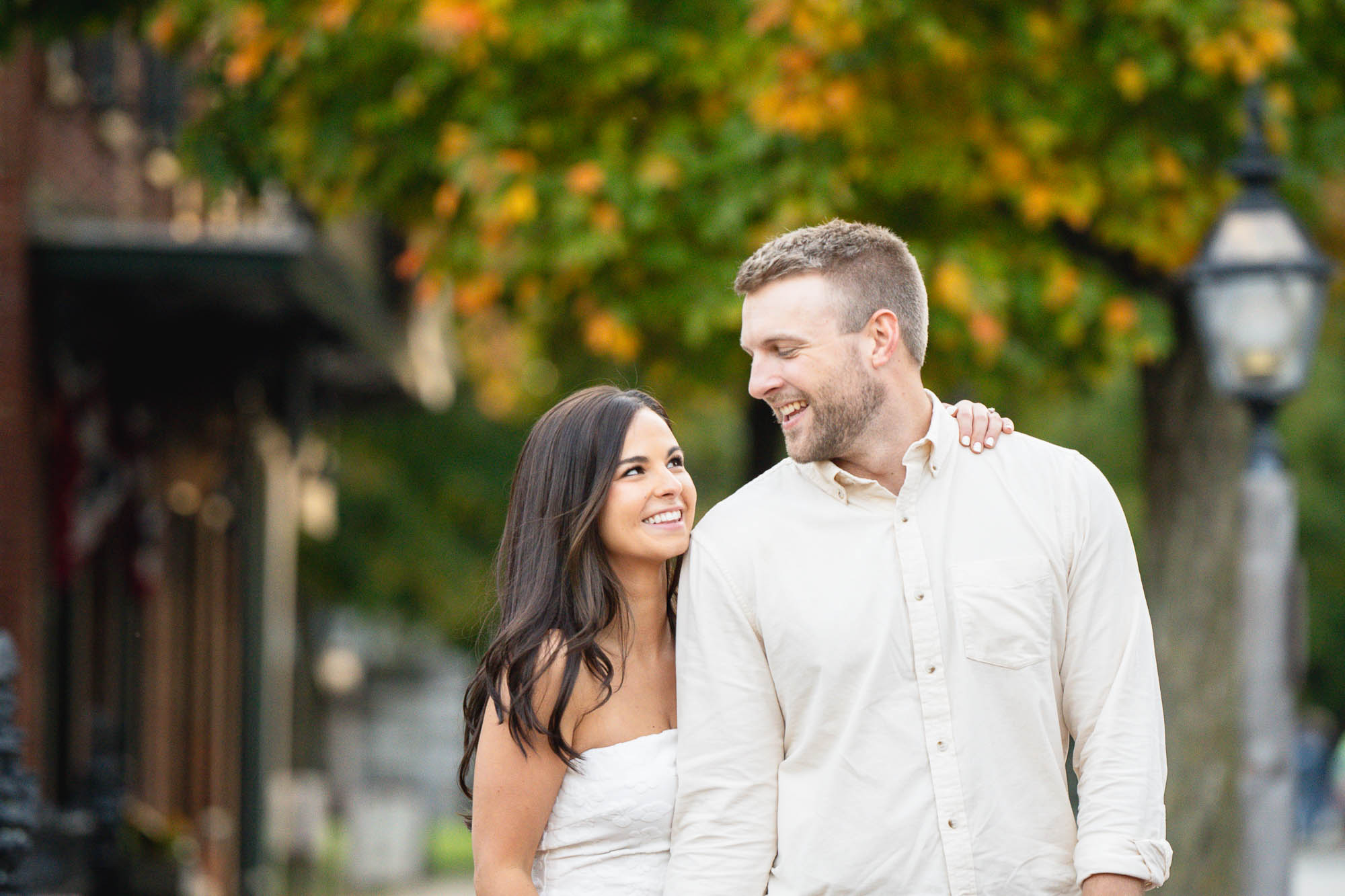 Harper's Ferry fun engagement session in the fall with Jocelyn and Matthew